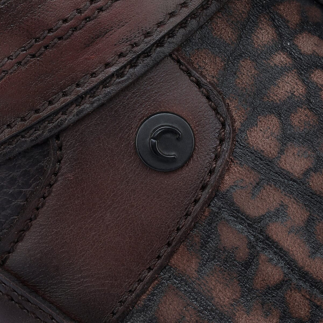 4D24TC - Cuadra honey dress casual bull neck leather zip ankle boots for men