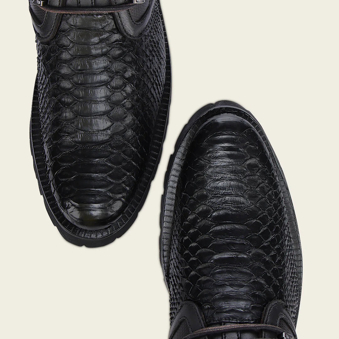 4D25PH - Cuadra black dress casual python skin zip ankle boots for men