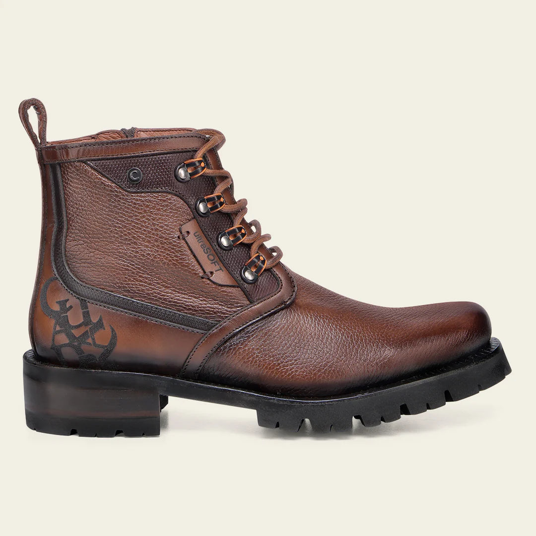 4D25VE - Cuadra honey dress casual deer leather zip ankle boots for men
