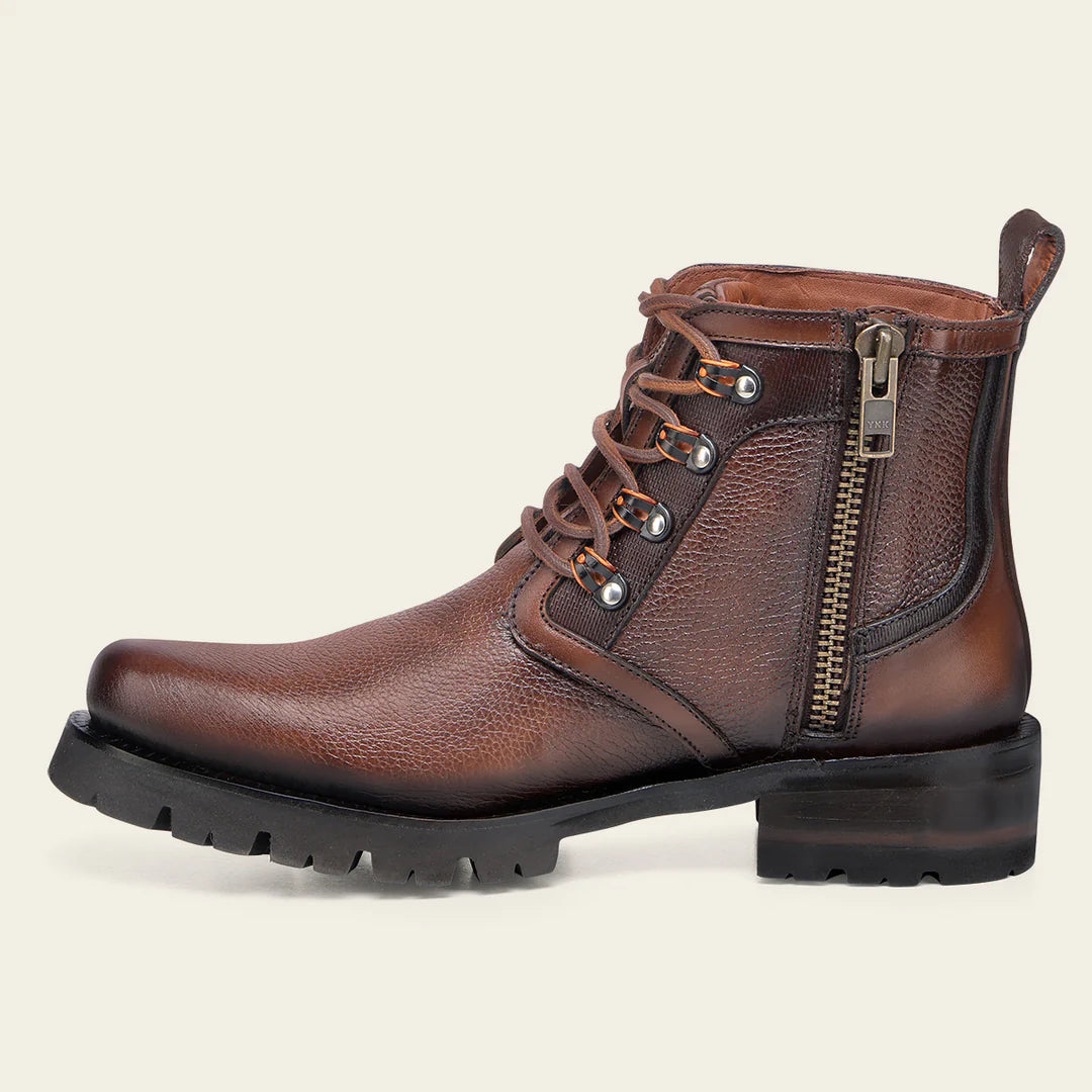 4D25VE - Cuadra honey dress casual deer leather zip ankle boots for men