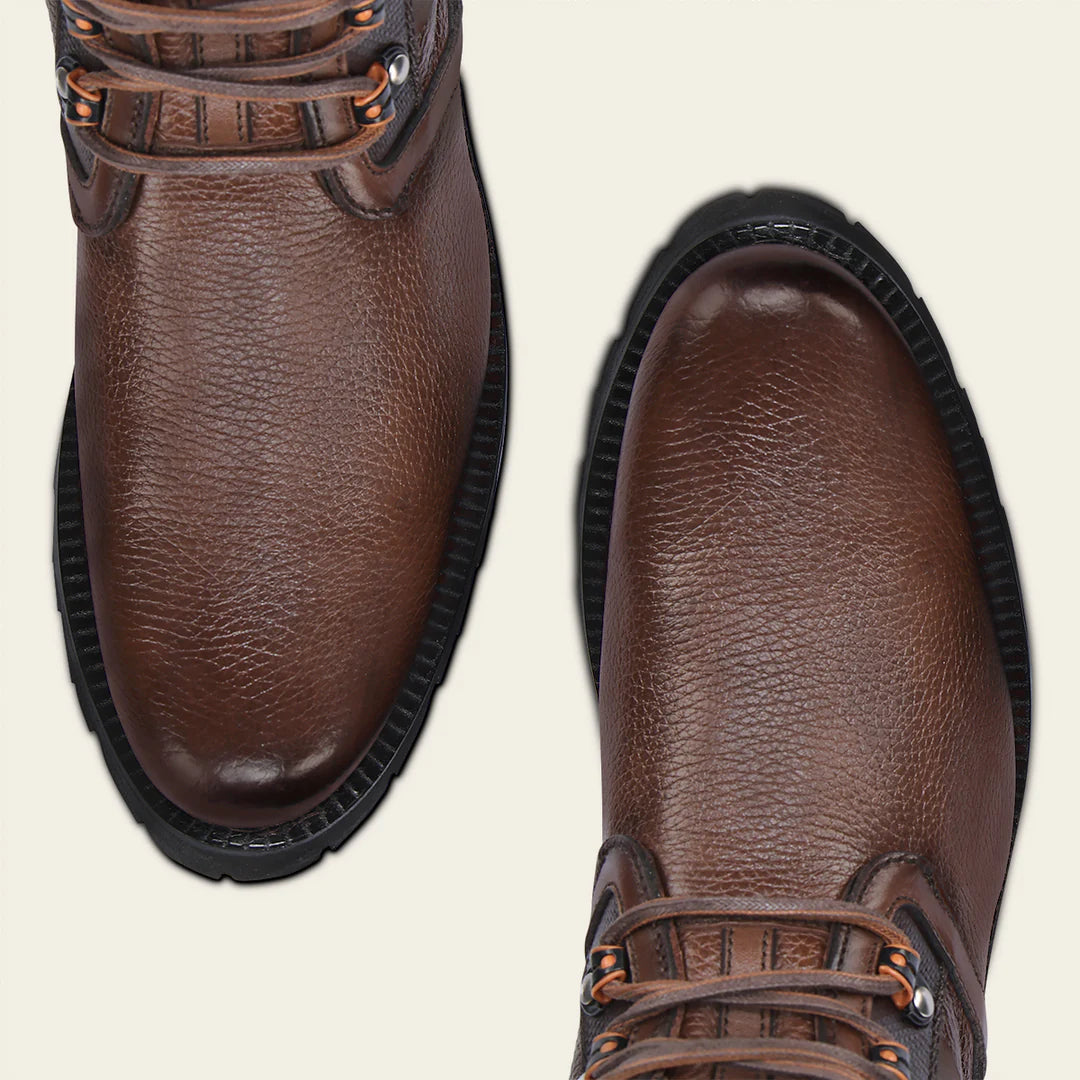 4D25VE - Cuadra honey dress casual deer leather zip ankle boots for men