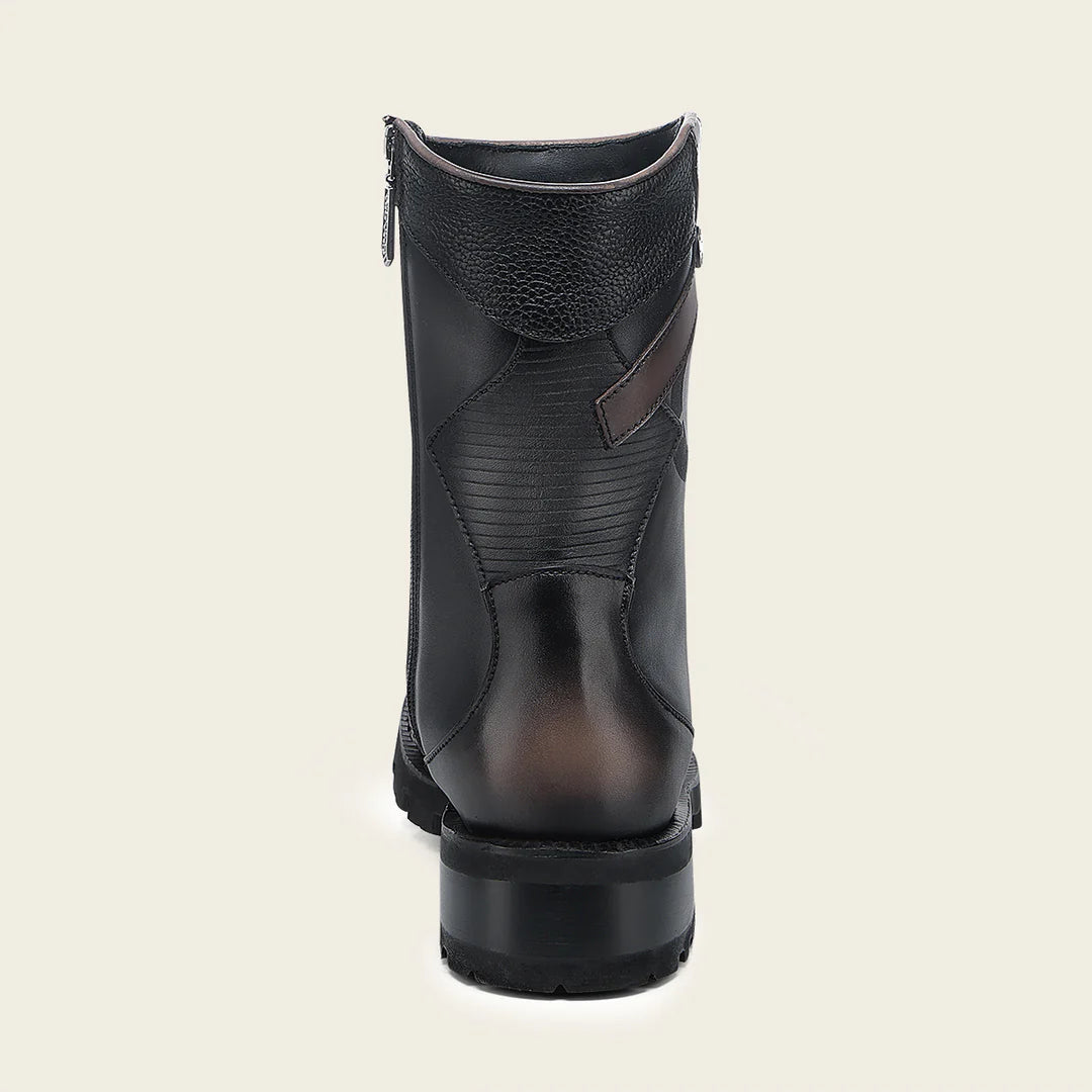 4D28PH - Cuadra black dress casual python skin zip ankle boots for men