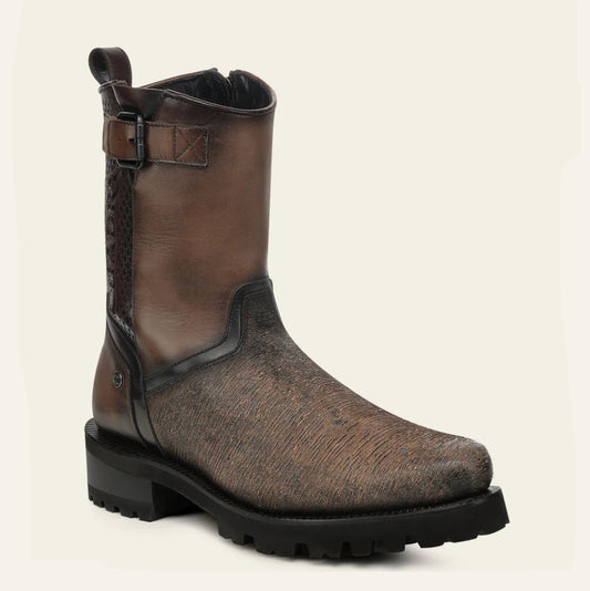 4D33RS - Cuadra Gray Dress Casual Leather Zip Ankle Boots for Men