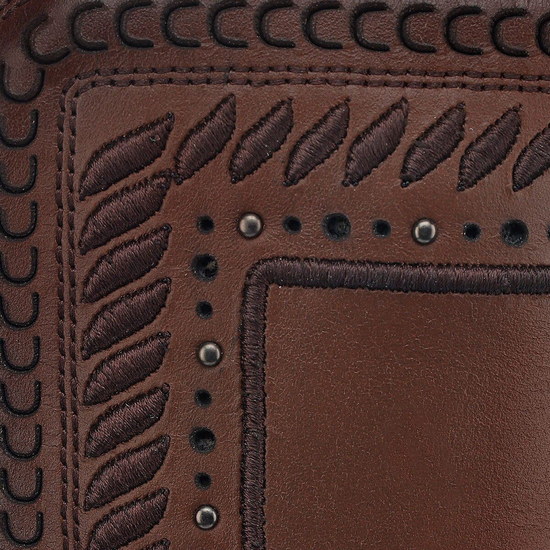 4I16RS - Cuadra brown western cowgirl cowhide leather ankle boots for women