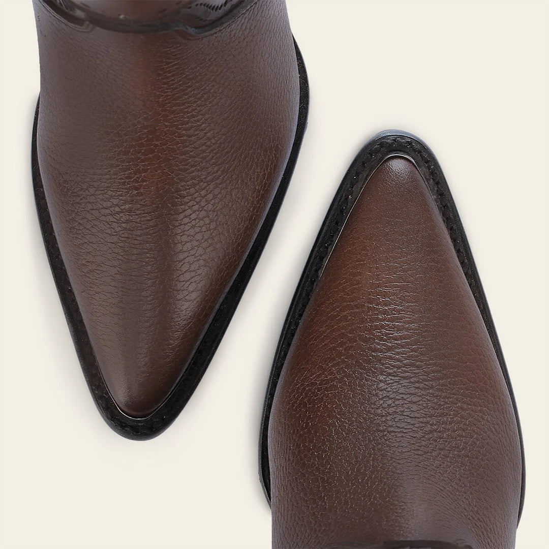 4I16RS - Cuadra brown western cowgirl cowhide leather ankle boots for women