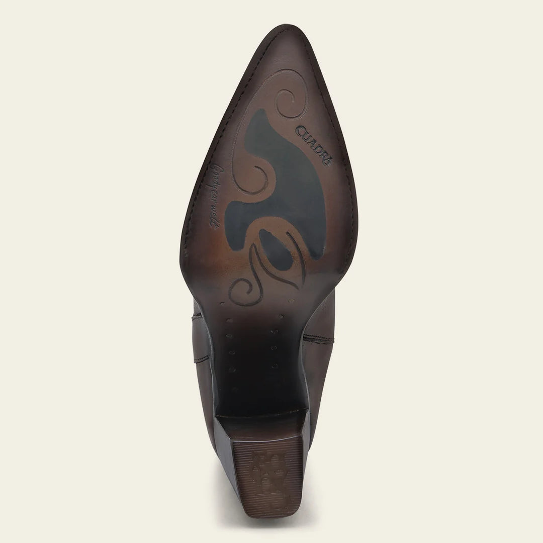 4I18RS - Cuadra brown western cowgirl cowhide leather ankle boots for women