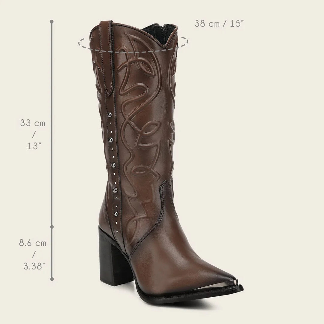 4I19BE - Cuadra Honey Western Cowgirl Leather Boots for Women