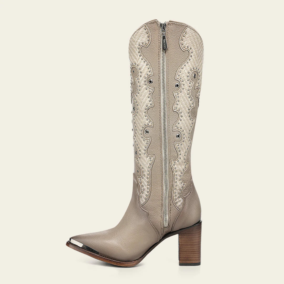 4I25RS - Cuadra beige western cowgirl boots for women