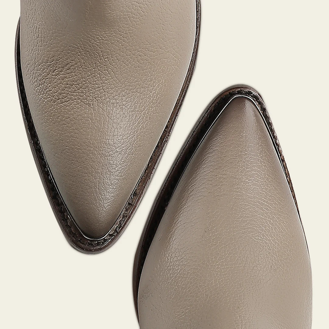 4I25RS - Cuadra beige western cowgirl cowhide leather ankle boots for women