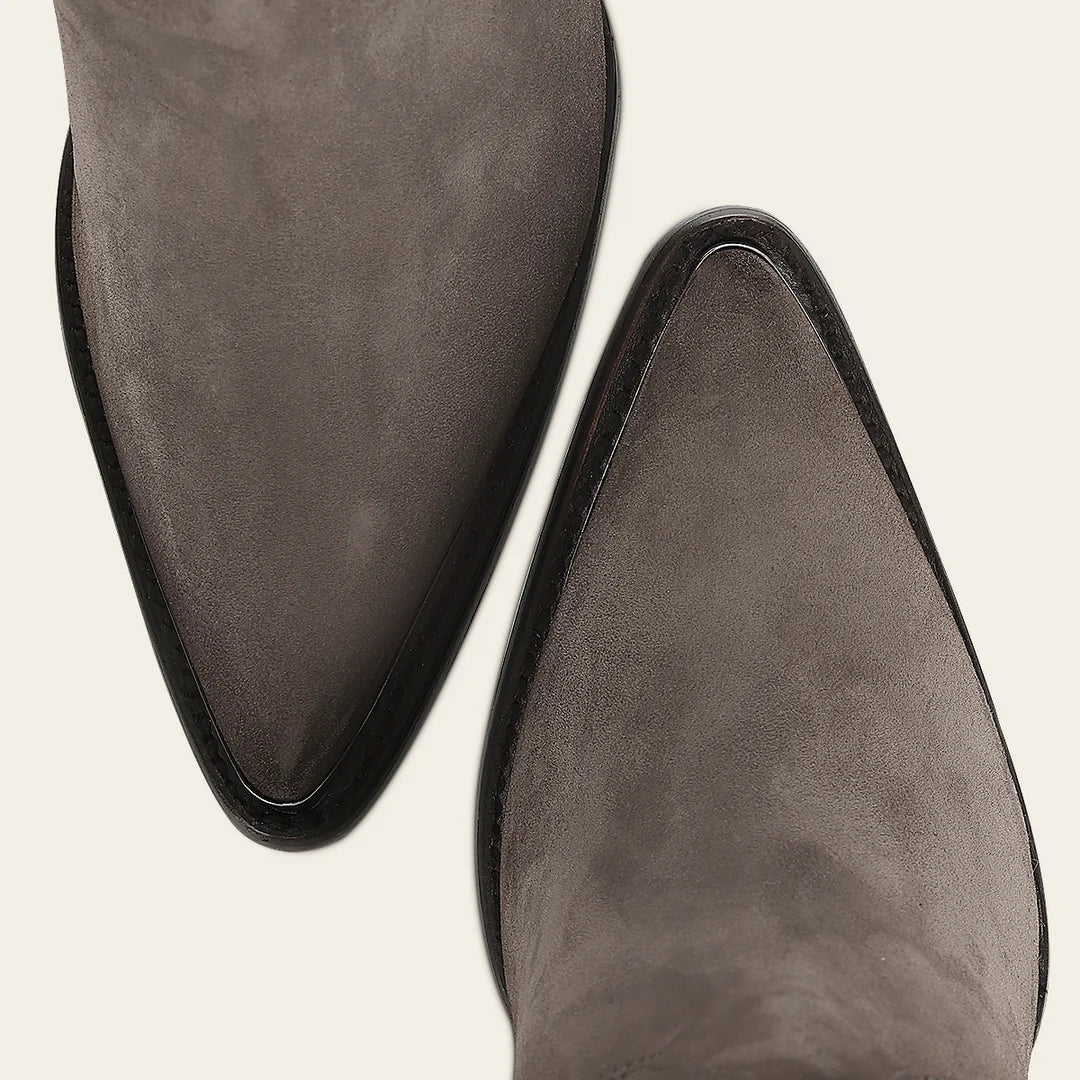 4I29BE - Cuadra gray western cut-out knee-high boots for women