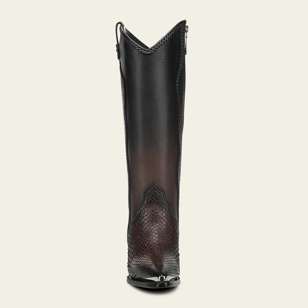 4I29PM- Cuadra chocolate python boots for women