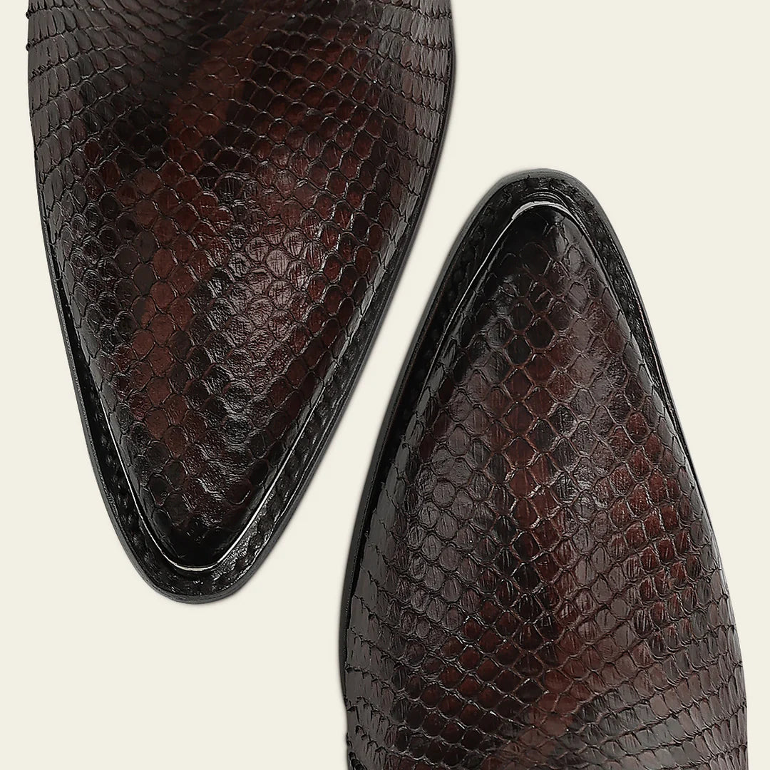 4I29PM- Cuadra chocolate python boots for women