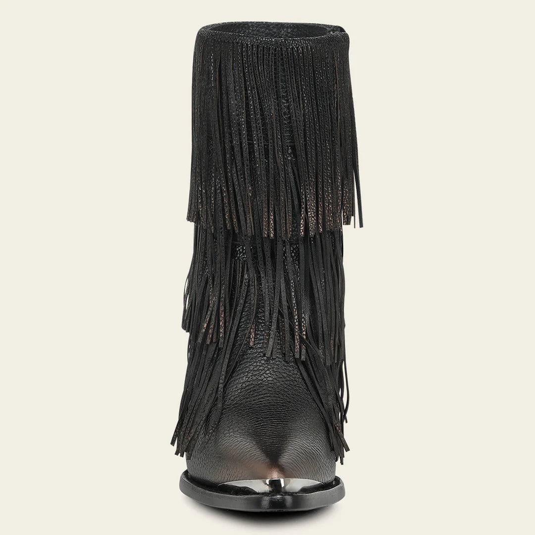 4I31RS - Cuadra black western cowhide leather ankle boots for women