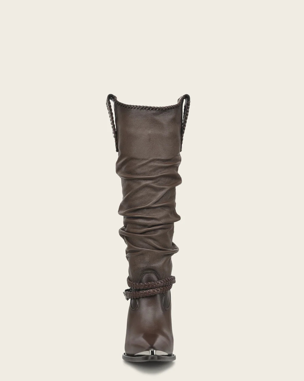 4I33RS - Cuadra brown slouch western knee-high cowhide leather boots for women