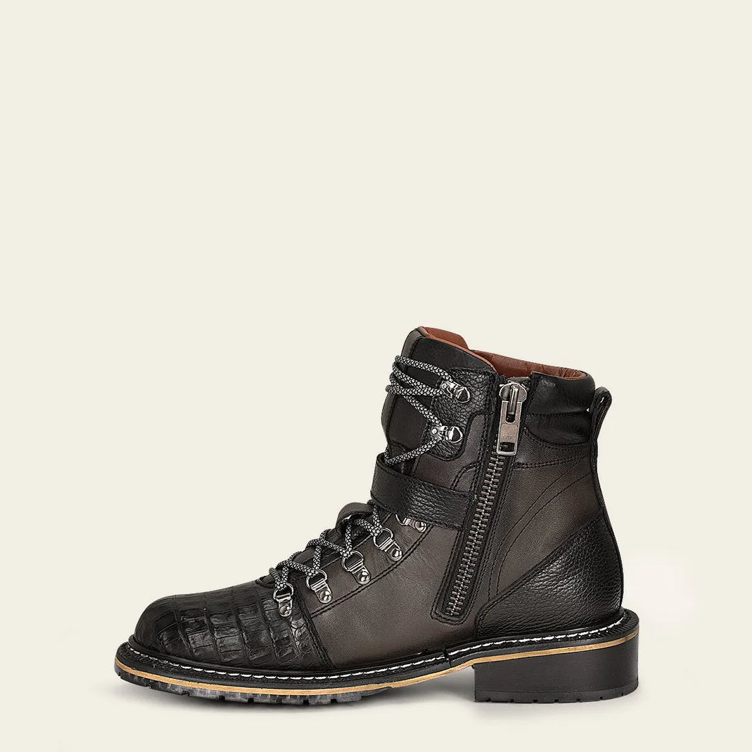 4J08FY - Cuadra Black Casual Fashion Caiman Ankle Boots for Men
