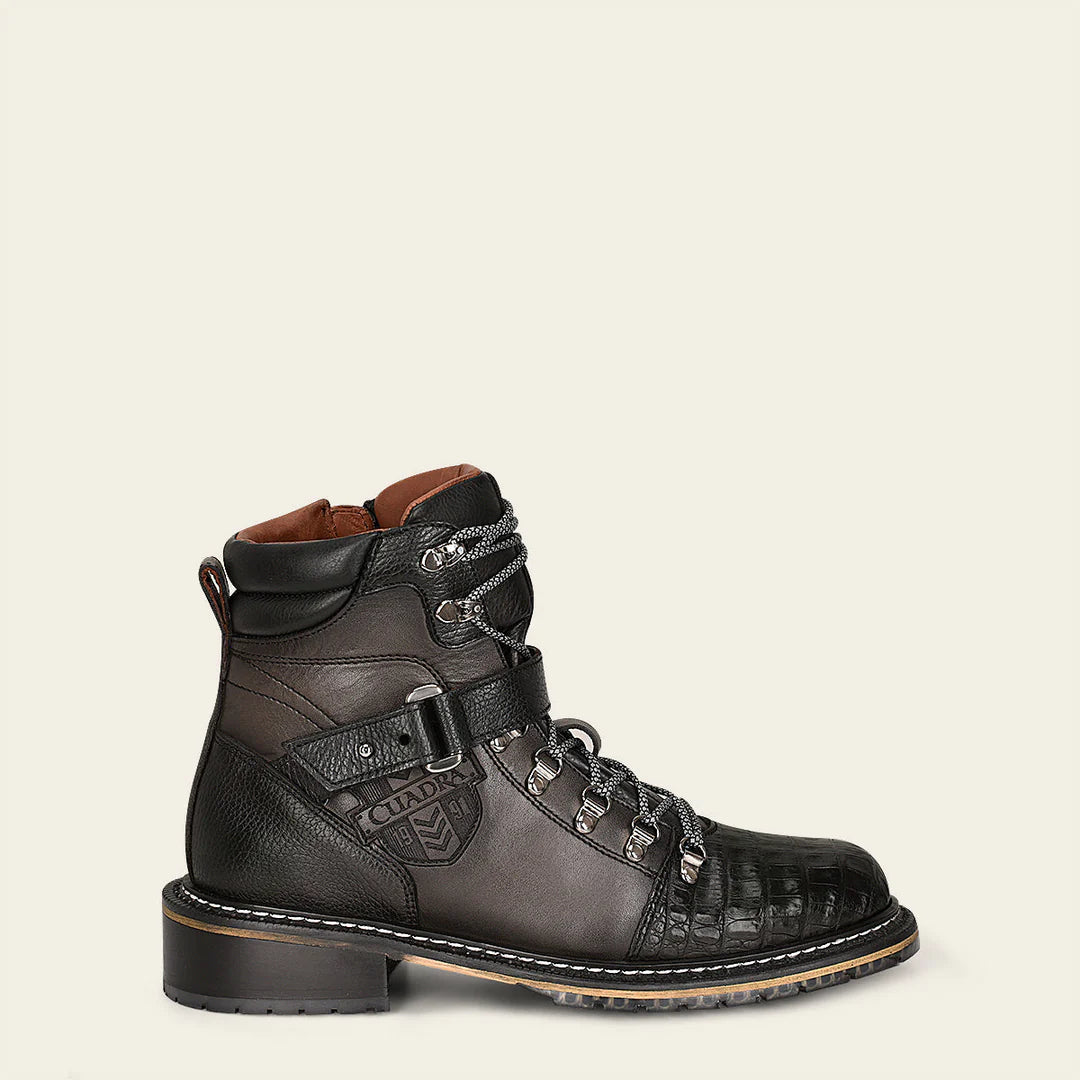 4J08FY - Cuadra Black Casual Fashion Caiman Ankle Boots for Men