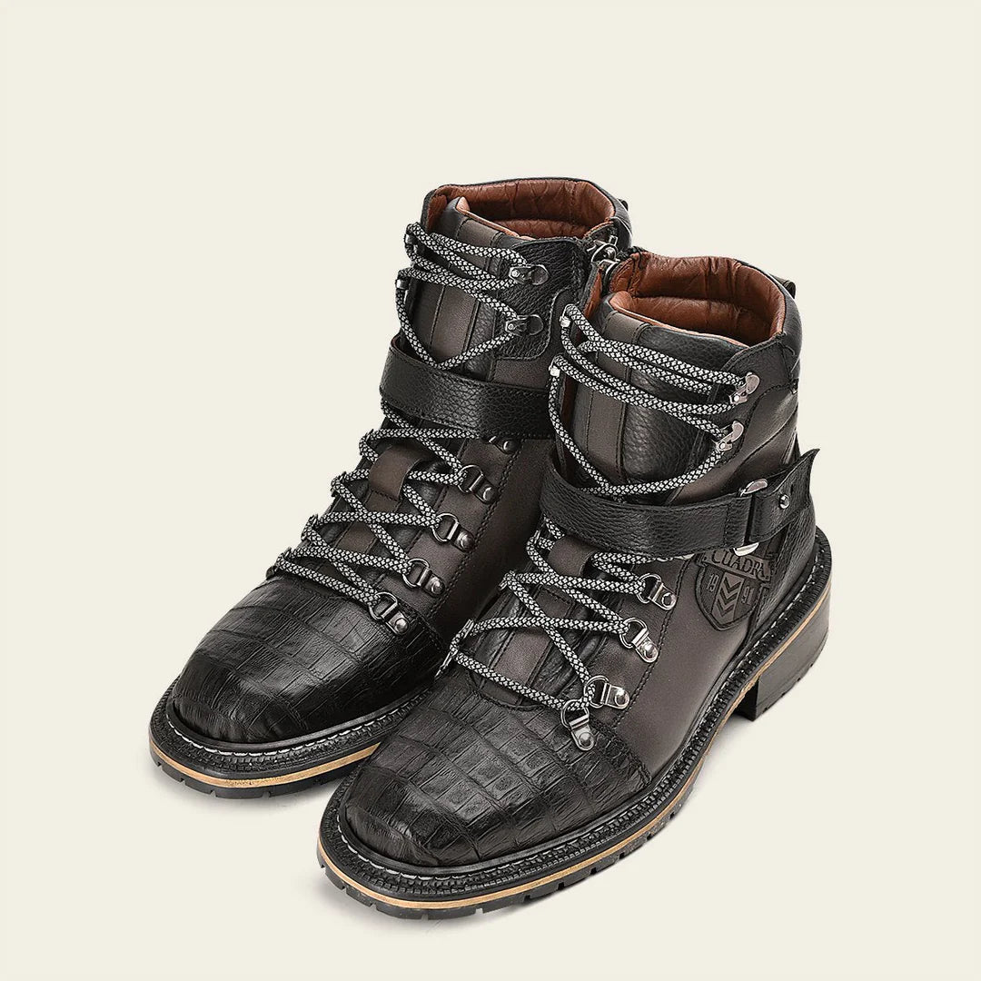 4J08FY - Cuadra Black Casual Fashion Caiman Ankle Boots for Men