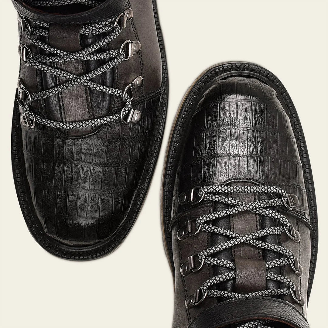 4J08FY - Cuadra Black Casual Fashion Caiman Ankle Boots for Men