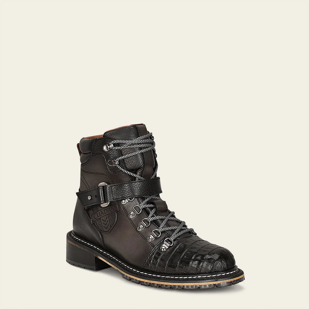 4J08FY - Cuadra Black Casual Fashion Caiman Ankle Boots for Men