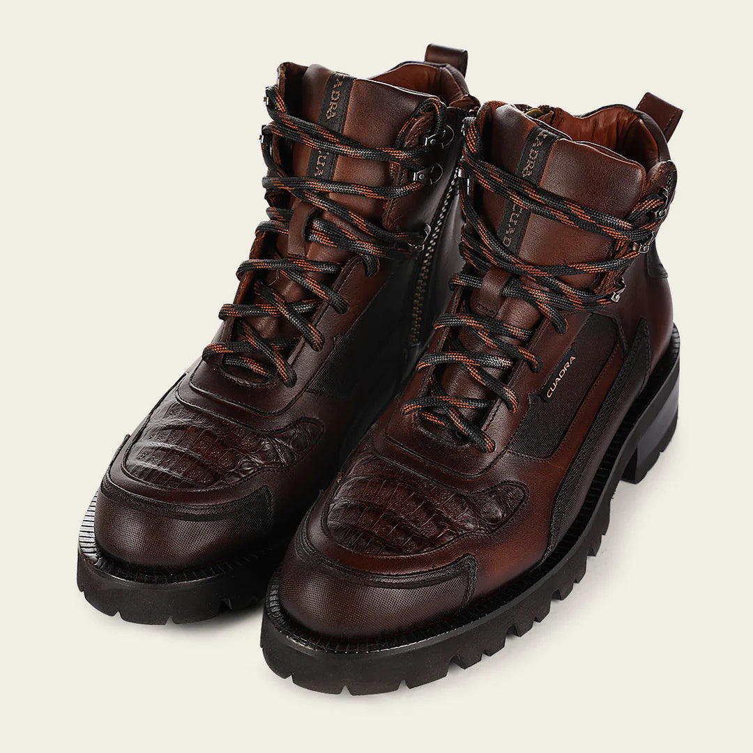 4J24FY - Cuadra chocolate casual fashion caiman ankle boots for men