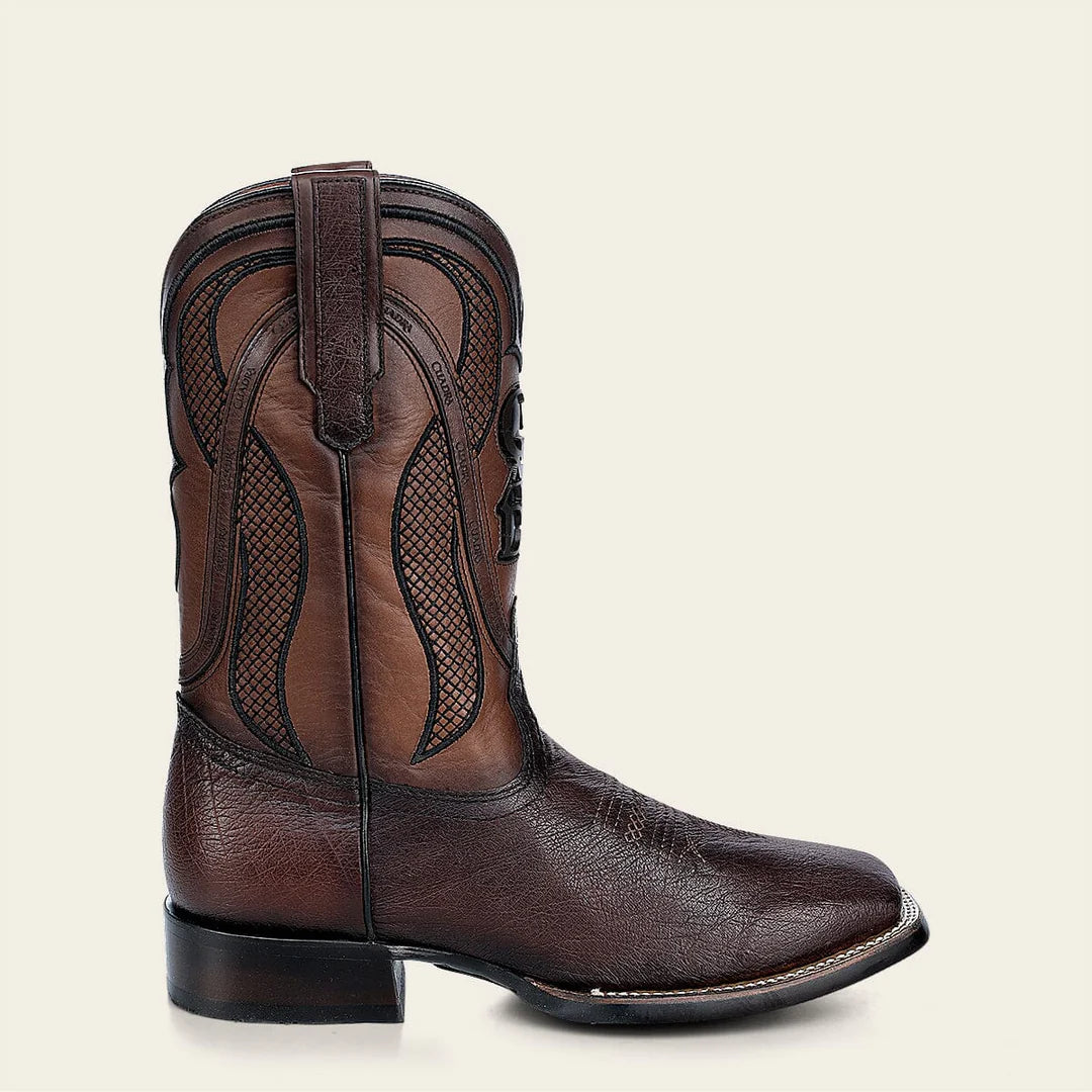 4L01AB - Cuadra Brown Cowboy Rodeo Ostrich Leather Boots for Men