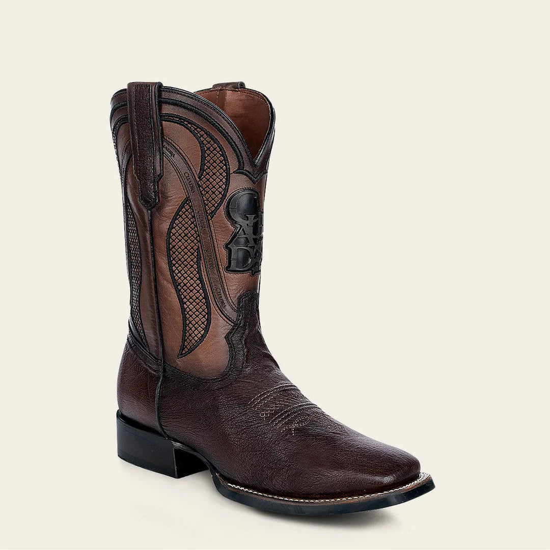4L01AB - Cuadra Brown Cowboy Rodeo Ostrich Leather Boots for Men
