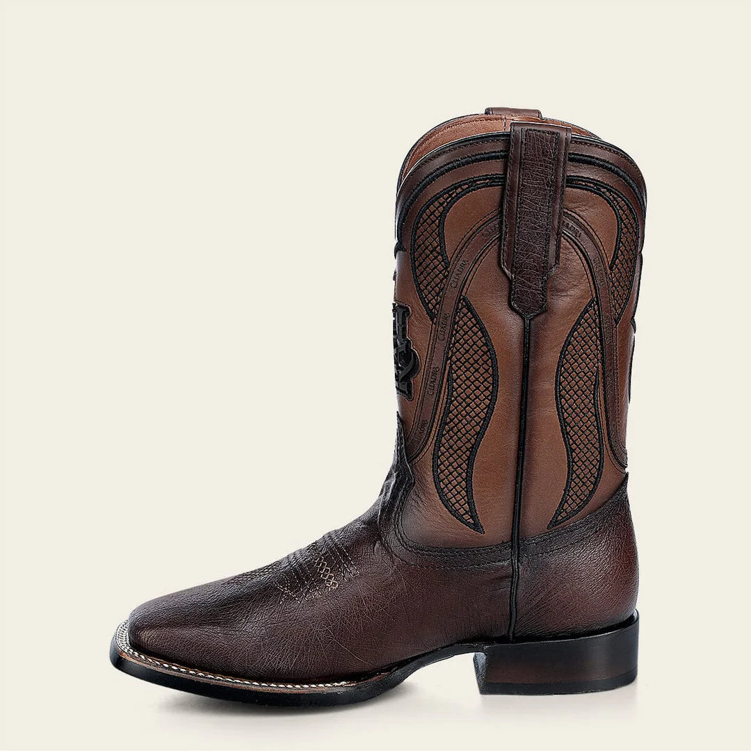 4L01AB - Cuadra Brown Cowboy Rodeo Ostrich Leather Boots for Men