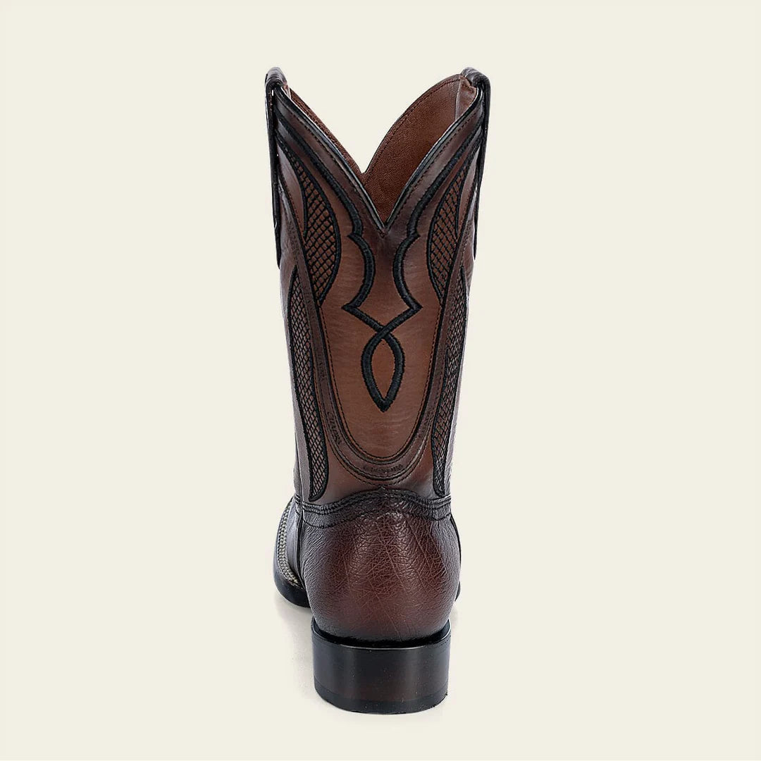 4L01AB - Cuadra Brown Cowboy Rodeo Ostrich Leather Boots for Men