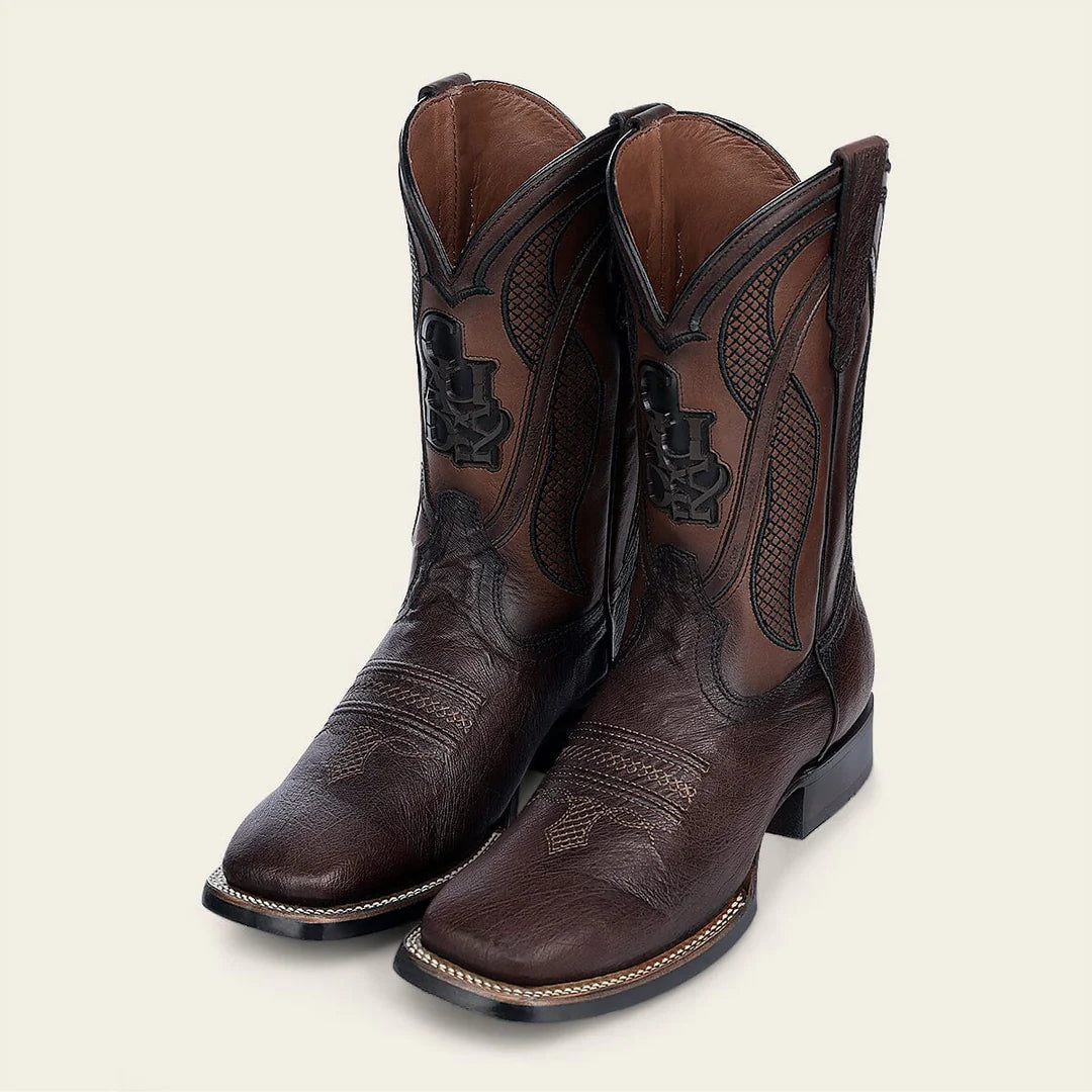 4L01AB - Cuadra Brown Cowboy Rodeo Ostrich Leather Boots for Men