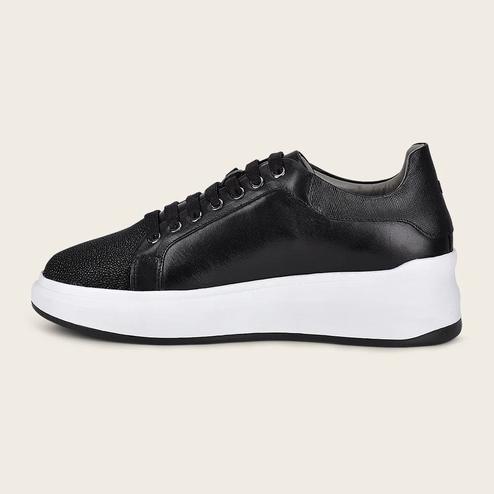 4P3MTTS - Franco Cuadra black stingray leather platform sneakers for women