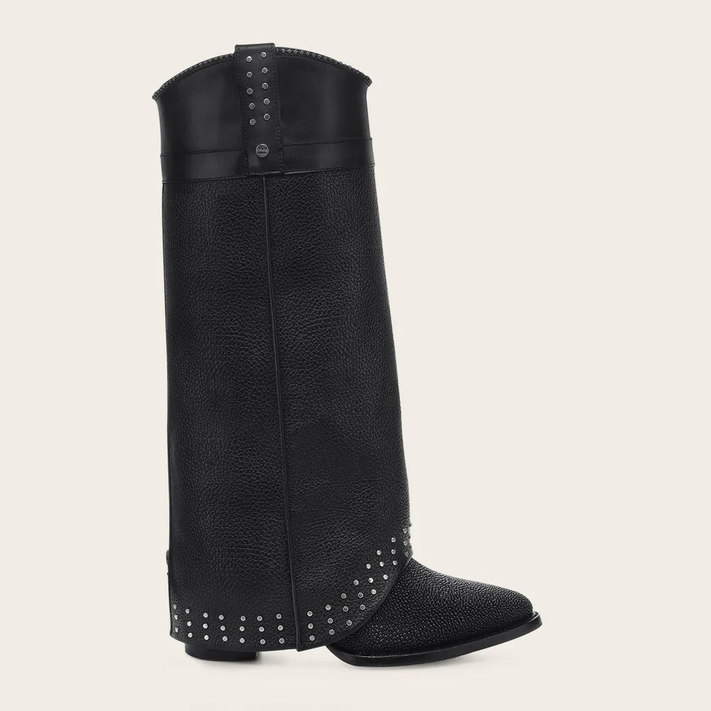 4Q15MA - Cuadra black stingray skin ankle boots for women
