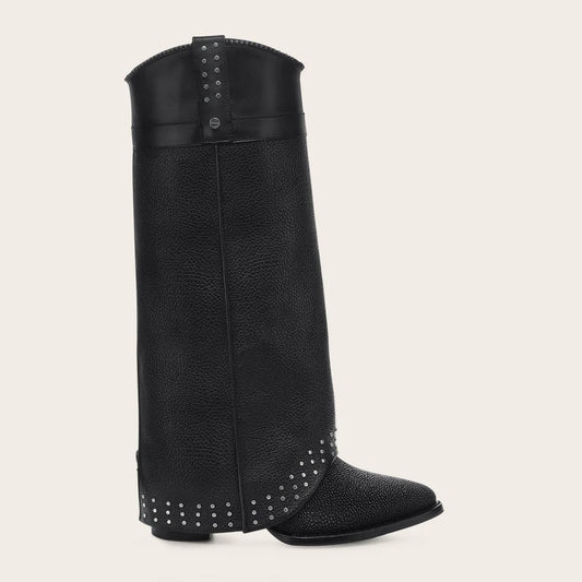 4Q15MA - Cuadra black stingray skin ankle boots for women