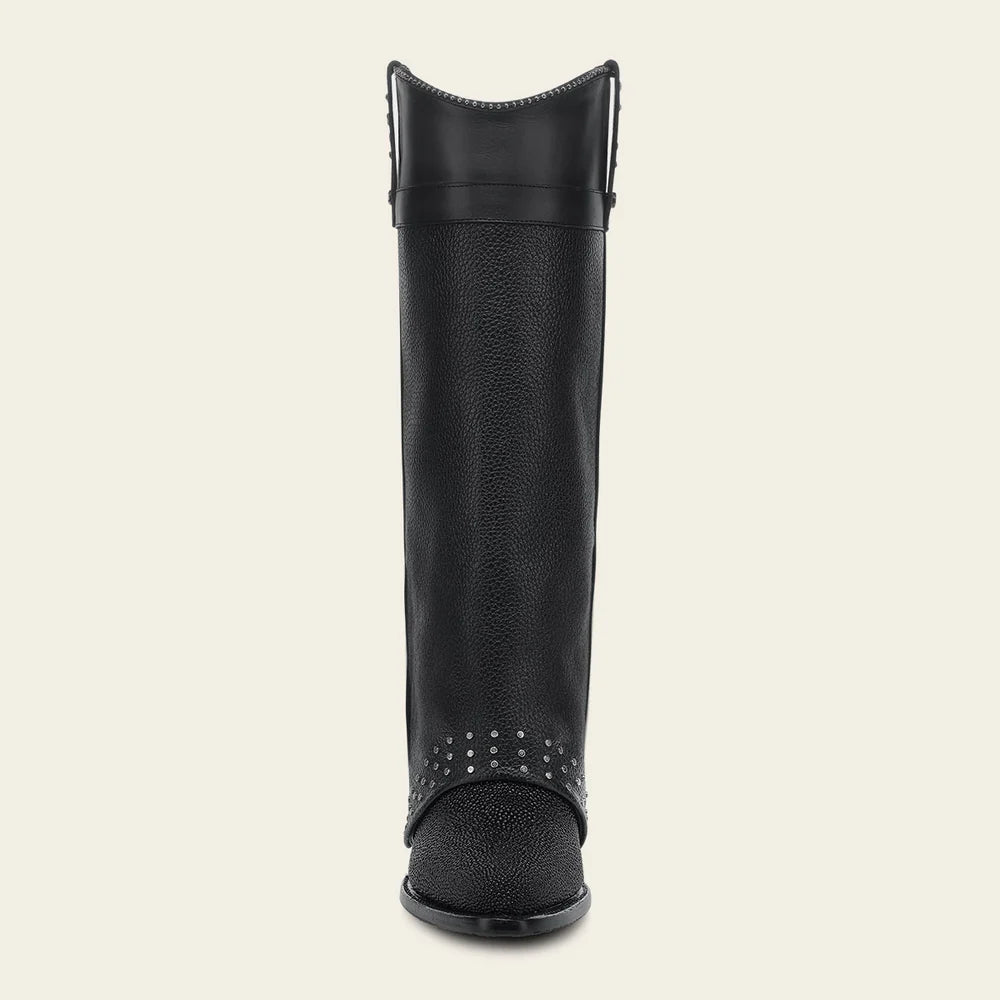 4Q15MA - Cuadra black stingray skin ankle boots for women