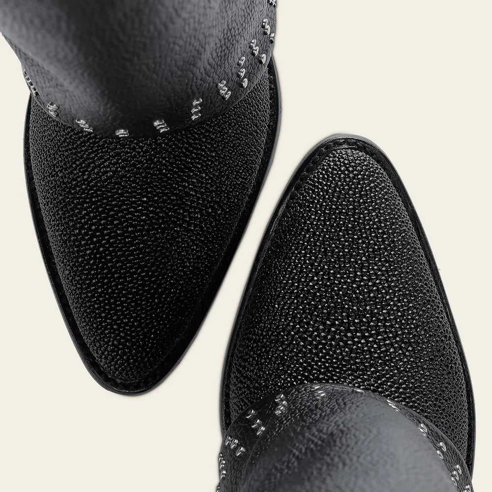 4Q15MA - Cuadra black stingray skin ankle boots for women