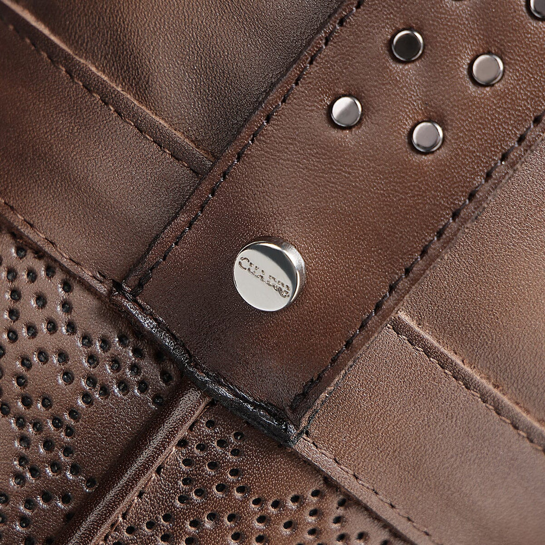 4Q16RS - Cuadra brown western cowgirl cowhide leather ankle boots for women