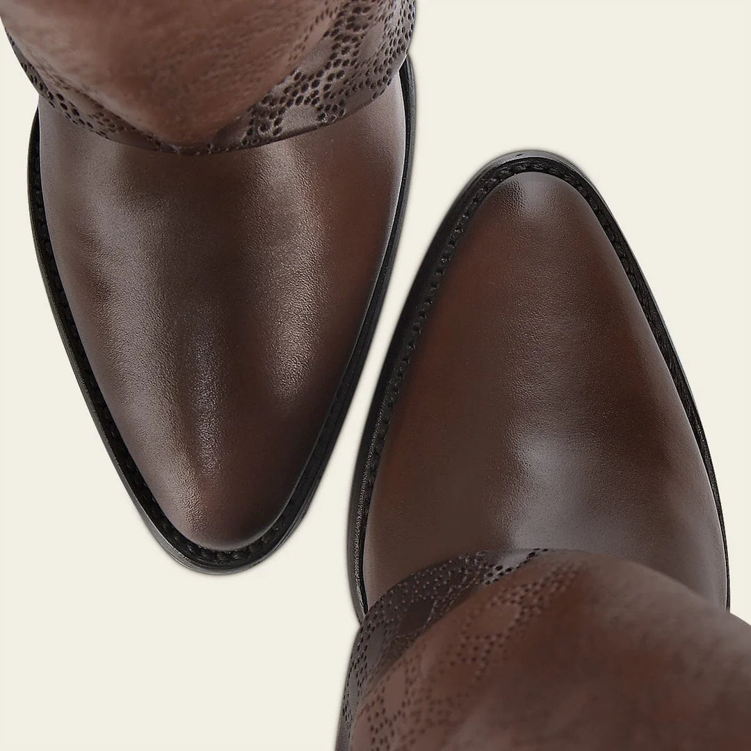 4Q16RS - Cuadra brown western cowgirl cowhide leather ankle boots for women