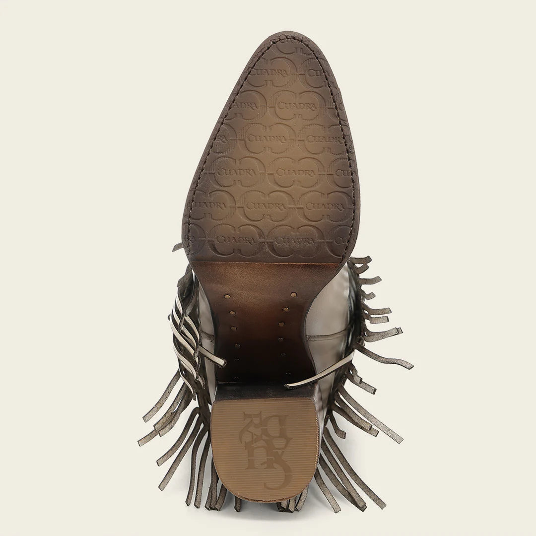4Q19RS - Cuadra beige western cowgirl cowhide leather boots for women