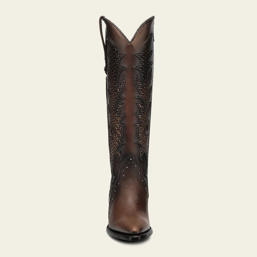 4Q22RS - Cuadra brown western cowgirl cowhide leather boots for women