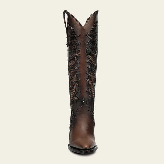 4Q22RS - Cuadra brown western cowgirl cowhide leather boots for women