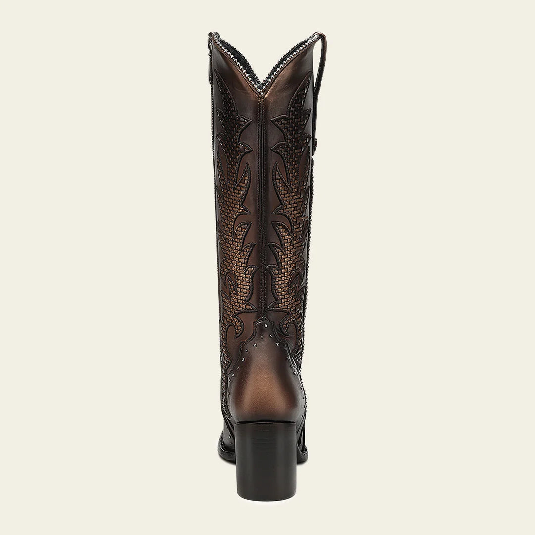 4Q22RS - Cuadra brown western cowgirl cowhide leather boots for women