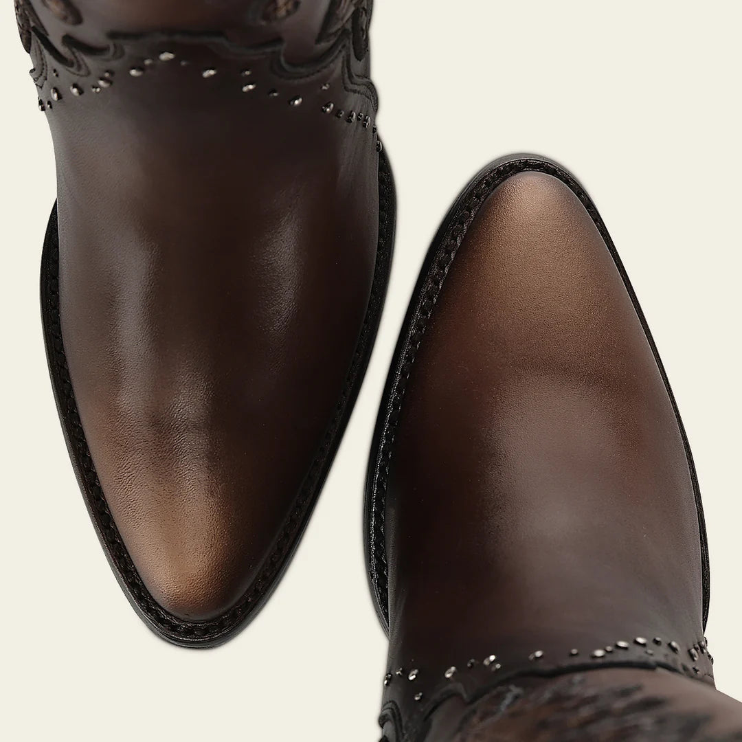 4Q22RS - Cuadra brown western cowgirl cowhide leather boots for women
