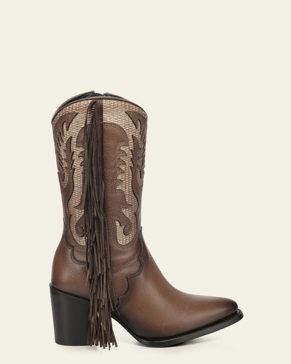 4Q23RS - Cuadra brown western cowgirl cowhide leather boots for women