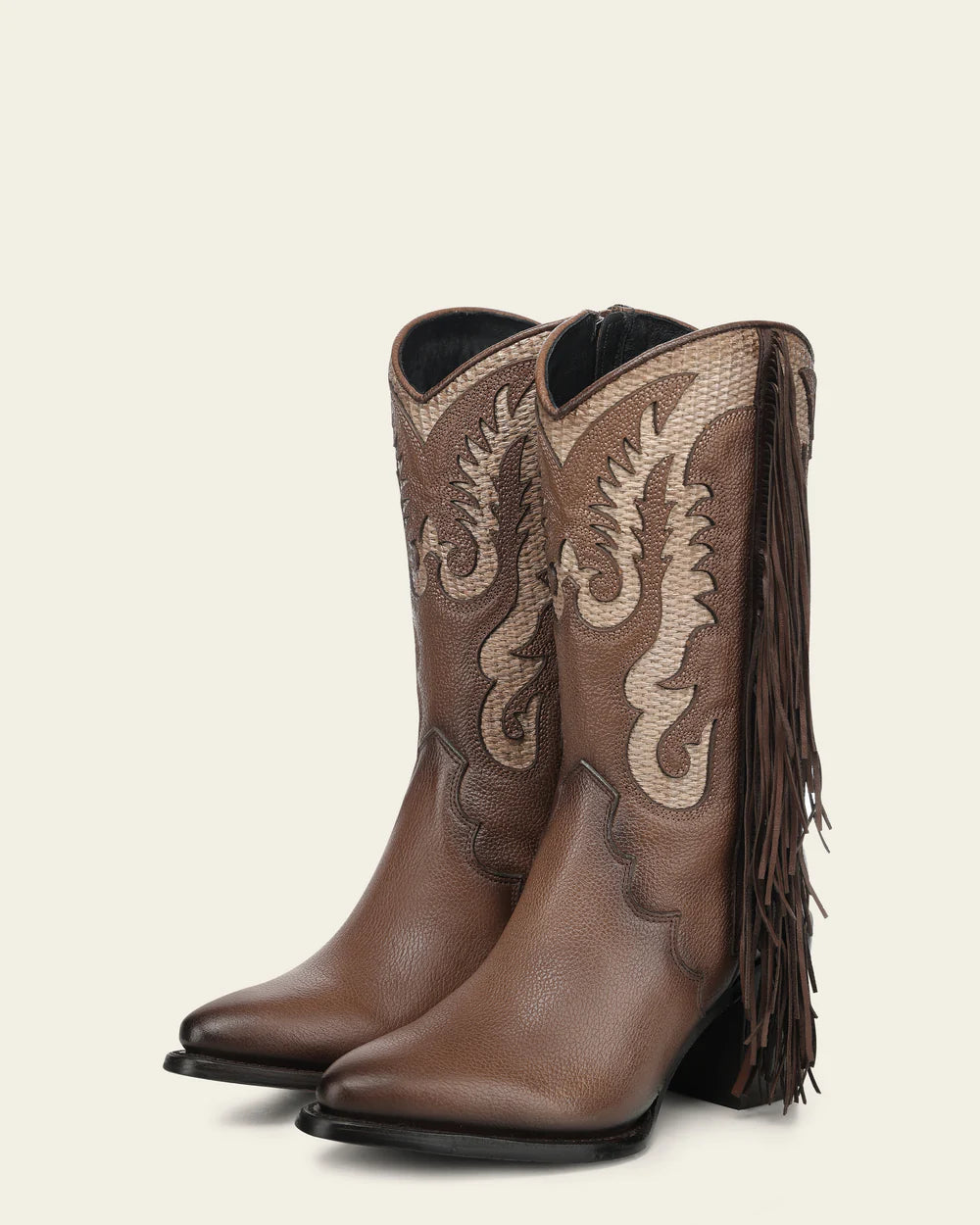4Q23RS - Cuadra brown western cowgirl cowhide leather boots for women