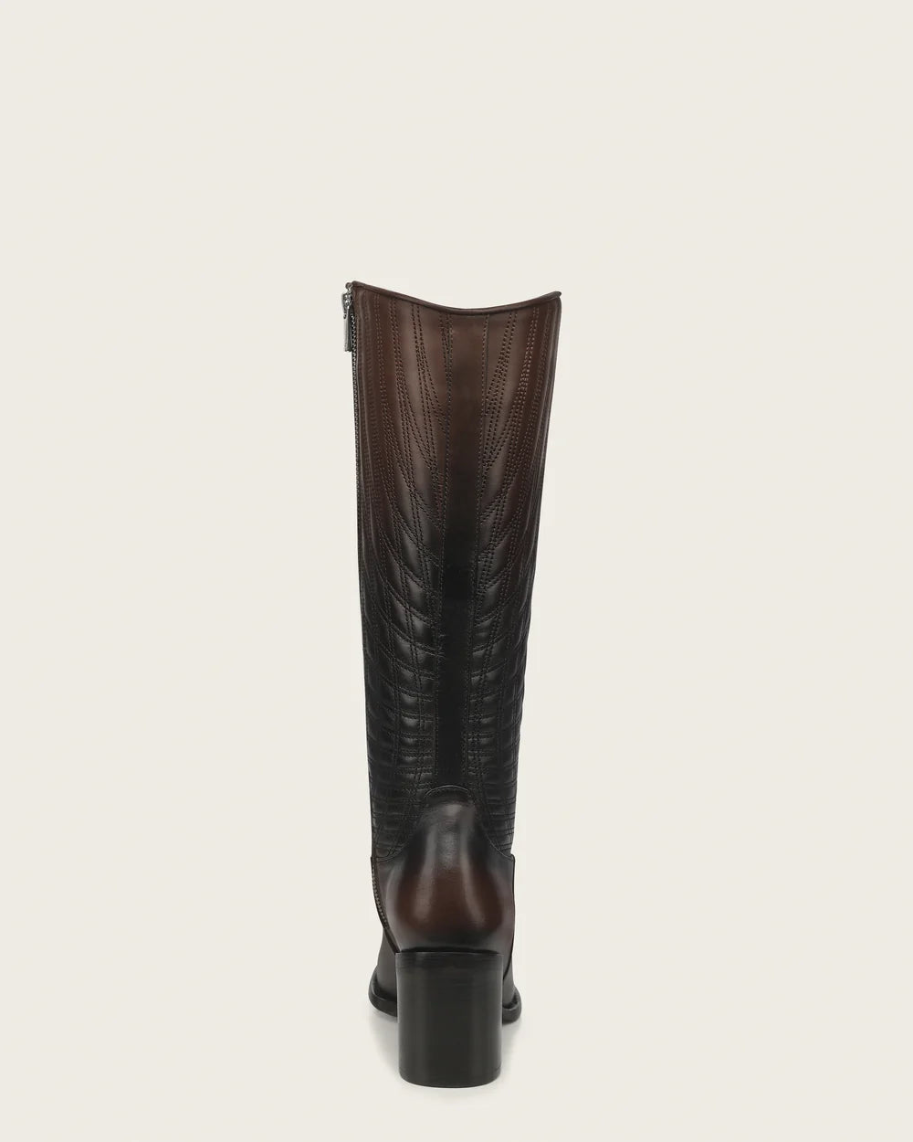 4Q28RS - Cuadra brown gradient quilted leather knee high boots for women