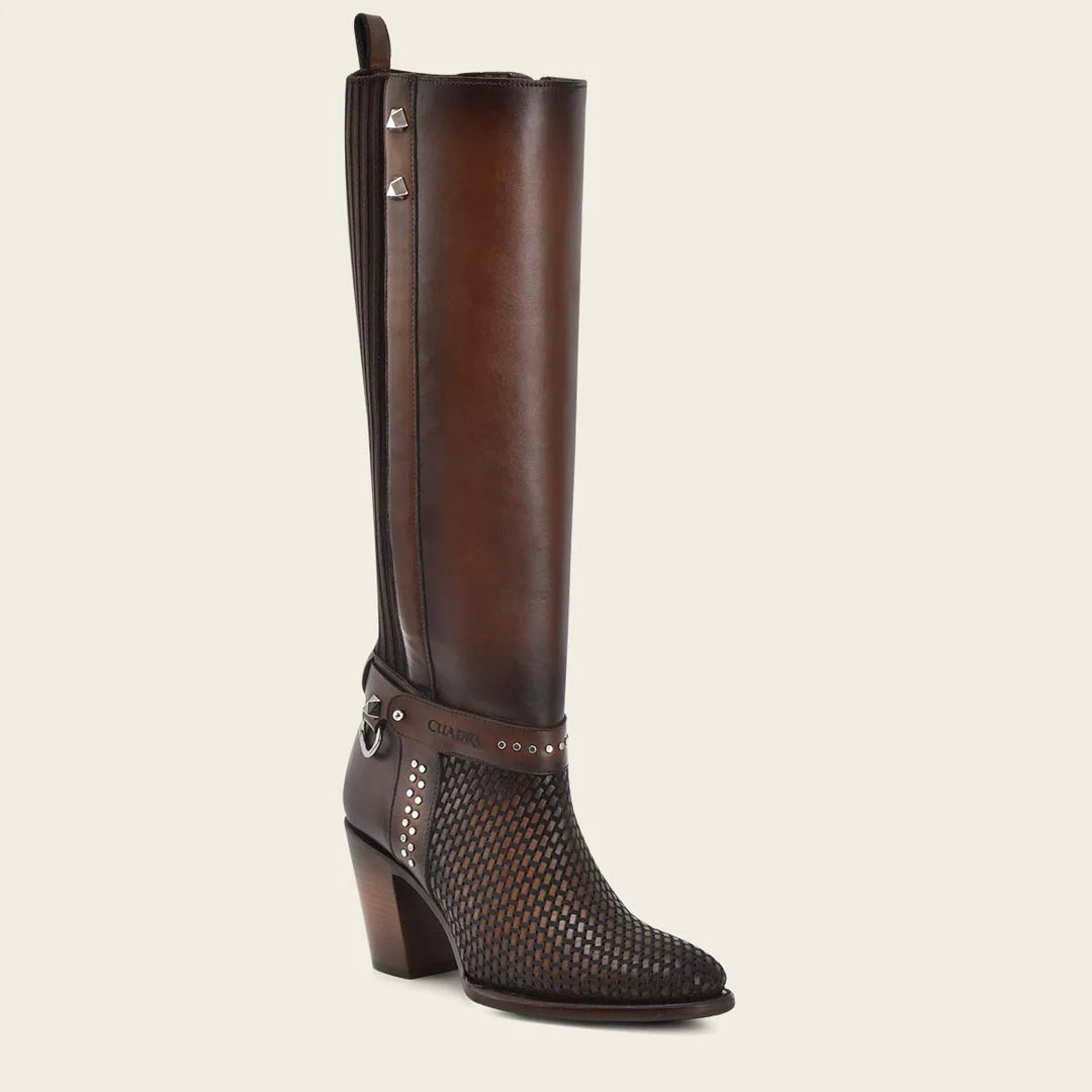 Cuadra brown western cowgirl leather boots for women