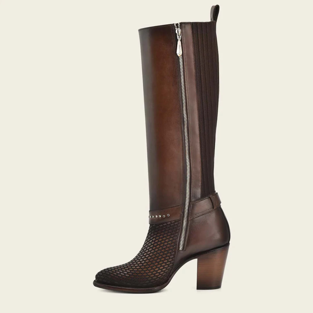 Cuadra brown western cowgirl leather boots for women