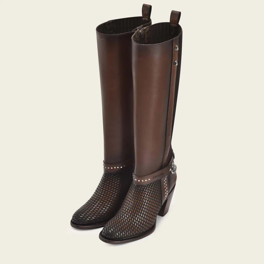 Cuadra brown western cowgirl leather boots for women