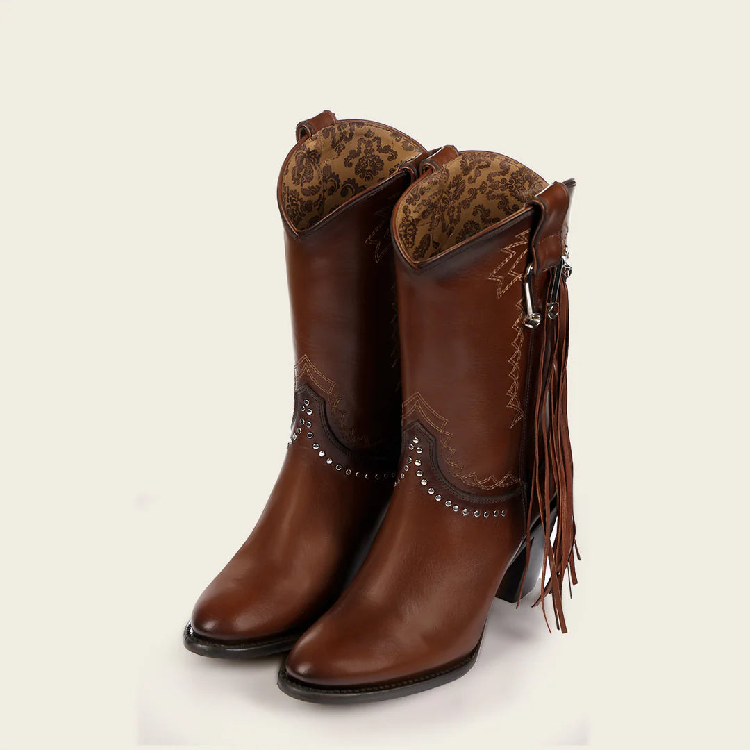 4V11RS - Cuadra Honey Western Cowgirl Leather Boots for Women