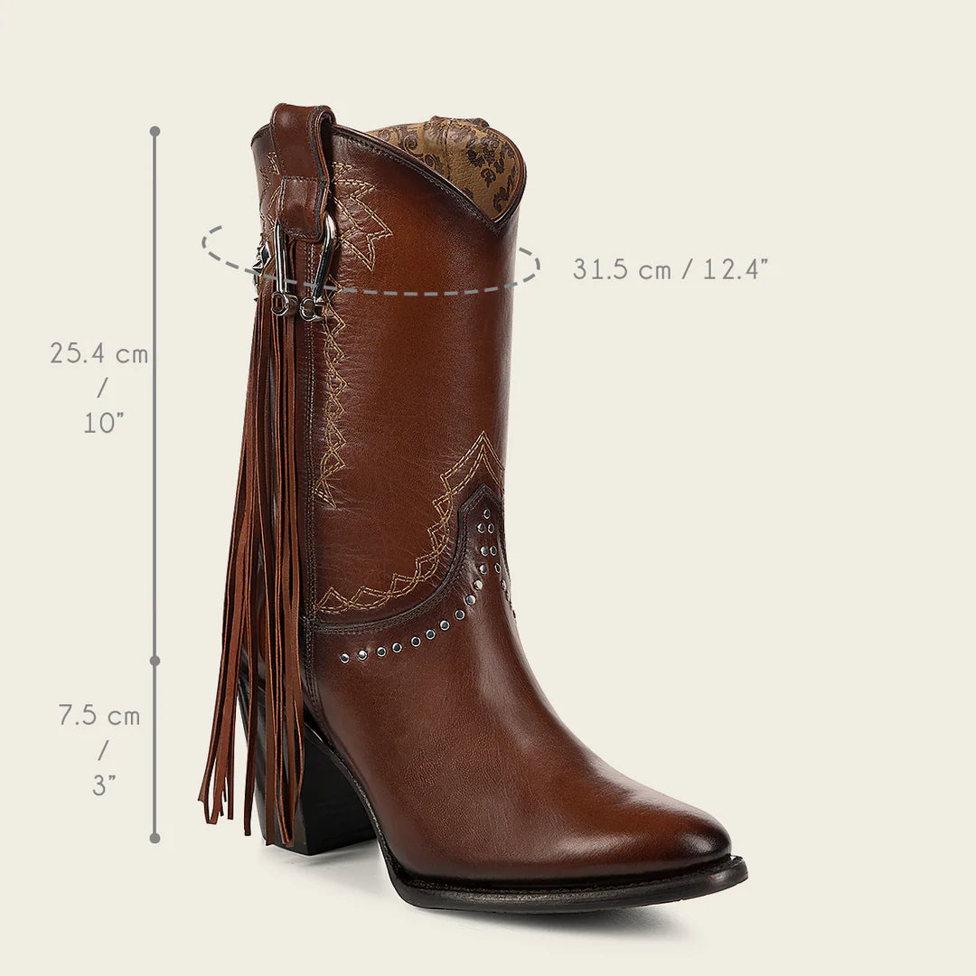 4V11RS - Cuadra Honey Western Cowgirl Leather Boots for Women