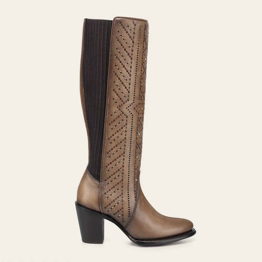 Cuadra brown western cowgirl leather boots for women